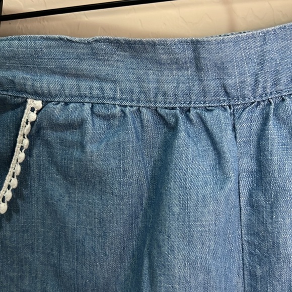 Lucky Brand Jean Shorts Girls Cotton Lace Chambray Elastic Waist Y2K Boho Bao - Picture 4 of 13